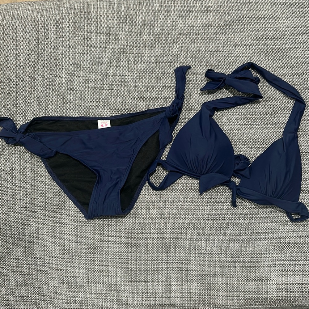 Shekini Navy Blue Bikini Set